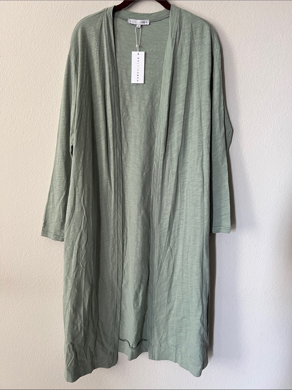 Baltic Born Janae Cardigan Oversized Long Length Pockets Sage Green NWT Size L